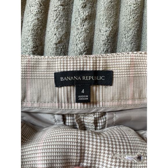 Banana Republic Women's 4 Brown Houndstooth Cropped Dress Pants Trousers - Picture 6 of 10